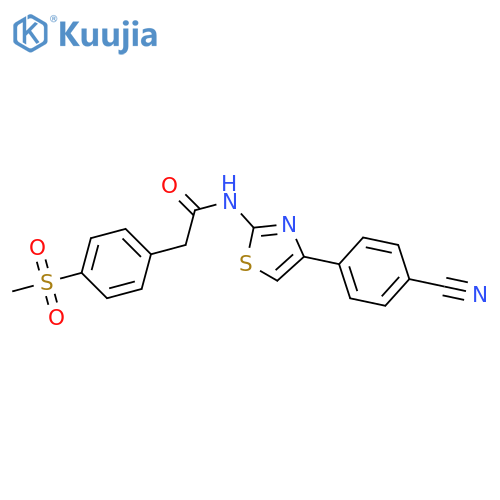 N-4-(4-cyanophenyl)-1,3-thiazol-2-yl-2-(4-methanesulfonylphenyl)acetamide structure