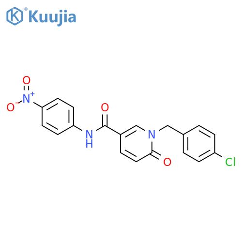 1-(4-chlorophenyl)methyl-N-(4-nitrophenyl)-6-oxo-1,6-dihydropyridine-3-carboxamide structure