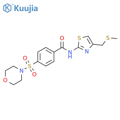 N-{4-(methylsulfanyl)methyl-1,3-thiazol-2-yl}-4-(morpholine-4-sulfonyl)benzamide structure