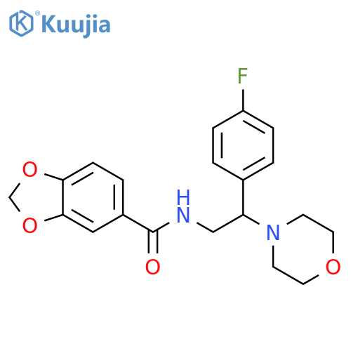 N-2-(4-fluorophenyl)-2-(morpholin-4-yl)ethyl-2H-1,3-benzodioxole-5-carboxamide structure