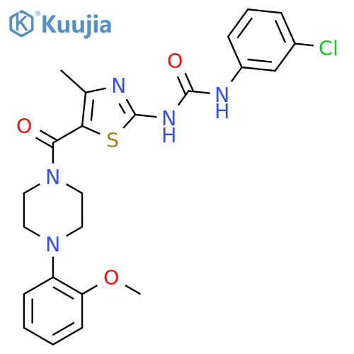 1-(3-chlorophenyl)-3-{5-4-(2-methoxyphenyl)piperazine-1-carbonyl-4-methyl-1,3-thiazol-2-yl}urea structure