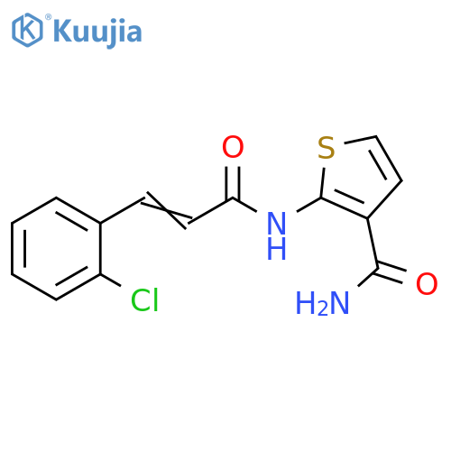 2-(2E)-3-(2-chlorophenyl)prop-2-enamidothiophene-3-carboxamide structure