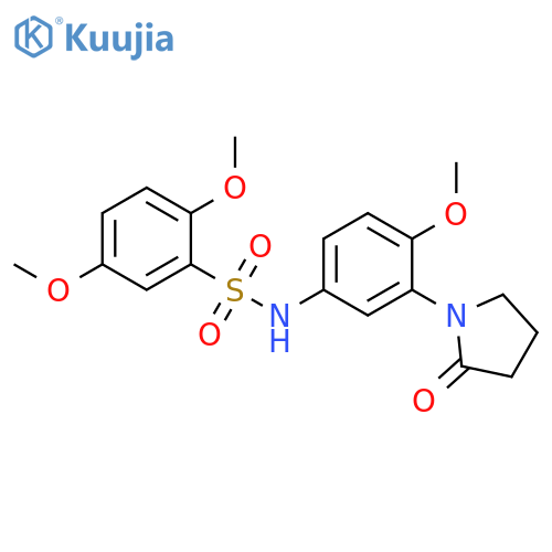 2,5-dimethoxy-N-4-methoxy-3-(2-oxopyrrolidin-1-yl)phenylbenzene-1-sulfonamide structure