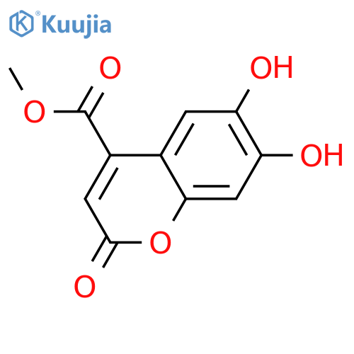 6,7-Dihydroxy-2-oxo-2H-1-benzopyran-4-carboxylic acid; Me ester structure