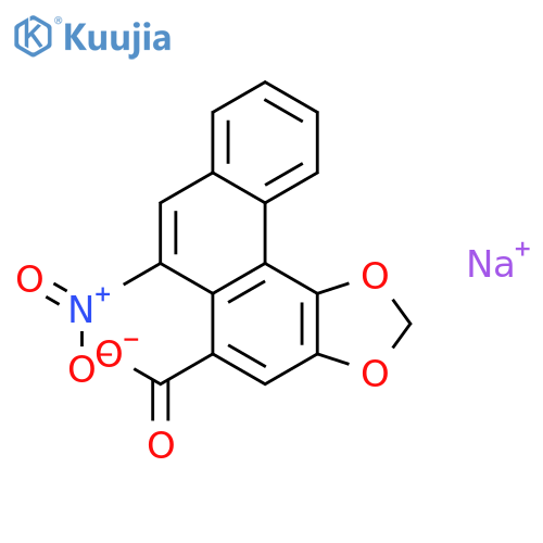 Phenanthro[4,3-d]-1,3-dioxole-5-carboxylicacid, 6-nitro-, sodium salt (1:1) structure