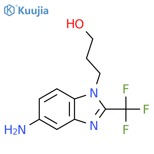 3-[5-amino-2-(trifluoromethyl)-1H-benzimidazol-1-yl]propan-1-ol structure