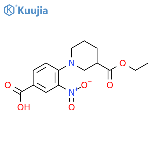 4-[3-(Ethoxycarbonyl)piperidin-1-yl]-3-nitrobenzoic acid structure
