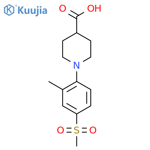 1-[2-Methyl-4-(methylsulphonyl)phenyl]piperidine-4-carboxylic acid structure