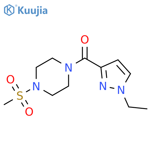 1-(1-ethyl-1H-pyrazole-3-carbonyl)-4-methanesulfonylpiperazine structure