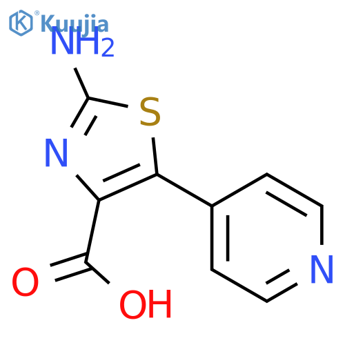 2-amino-5-(pyridin-4-yl)-1,3-thiazole-4-carboxylic acid structure