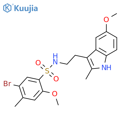 5-bromo-2-methoxy-N-2-(5-methoxy-2-methyl-1H-indol-3-yl)ethyl-4-methylbenzene-1-sulfonamide structure