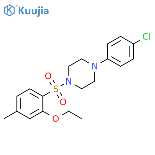 1-(4-chlorophenyl)-4-(2-ethoxy-4-methylbenzenesulfonyl)piperazine structure