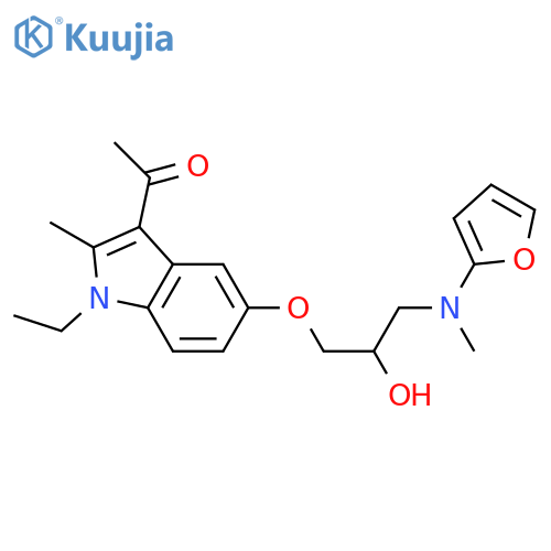 1-1-ethyl-5-(3-{(furan-2-yl)methylamino}-2-hydroxypropoxy)-2-methyl-1H-indol-3-ylethan-1-one structure