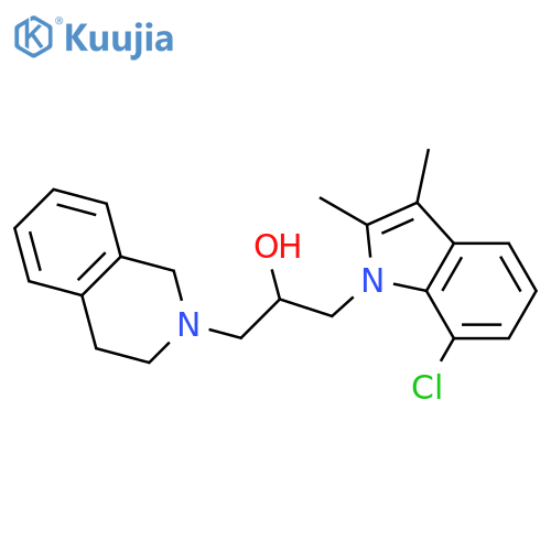 1-(7-chloro-2,3-dimethyl-1H-indol-1-yl)-3-(1,2,3,4-tetrahydroisoquinolin-2-yl)propan-2-ol structure