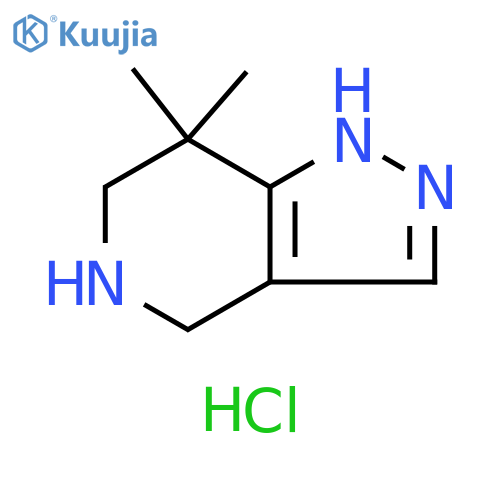 7,7-dimethyl-1H,4H,5H,6H,7H-pyrazolo4,3-cpyridine dihydrochloride structure