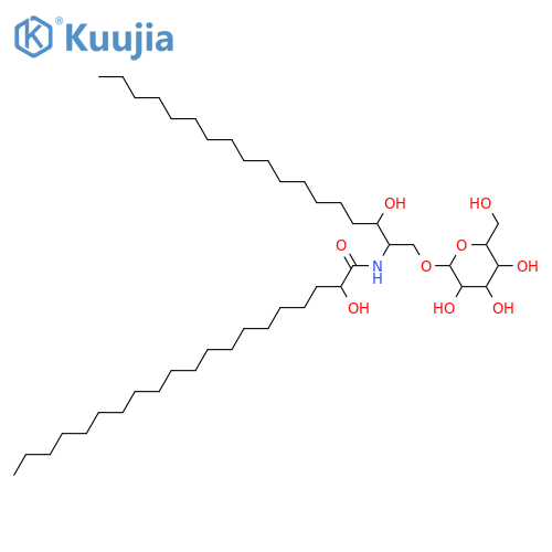 2-Amino-1,3-octadecanediol; (2S,3R)-form, N-(2R-Hydroxyeicosanoyl), 1-O-β-D-glucopyranoside structure