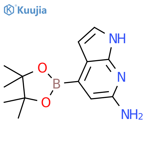 4-(tetramethyl-1,3,2-dioxaborolan-2-yl)-1H-pyrrolo[2,3-b]pyridin-6-amine structure