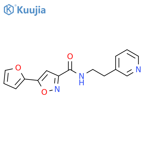 5-(furan-2-yl)-N-2-(pyridin-3-yl)ethyl-1,2-oxazole-3-carboxamide structure