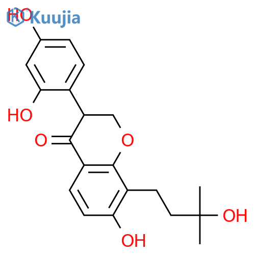 2',4',5,7-Tetrahydroxy-8-prenylisoflavanone; 5-Deoxy, 2'',3''-dihydro, 3''-hydroxy structure