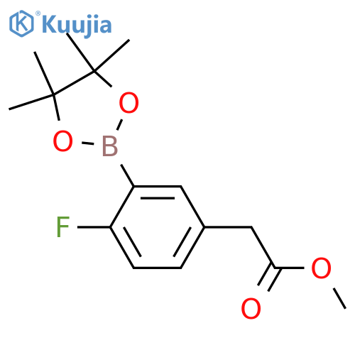 2-Fluoro-5-(methoxycarbonylmethyl)phenylboronic acid, pinacol ester structure