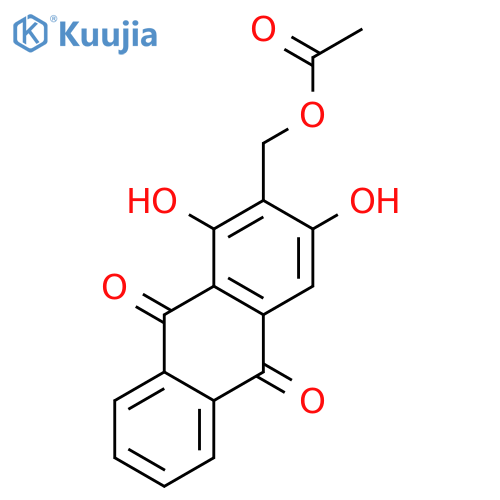 (1,3-dihydroxy-9,10-dioxo-9,10-dihydroanthracen-2-yl)methyl acetate structure