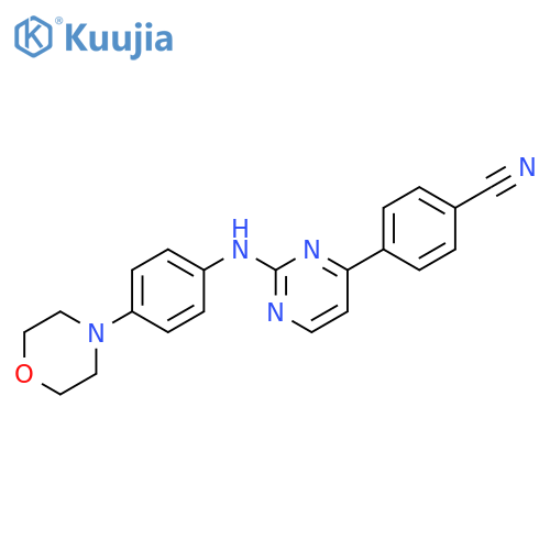 4-(2-(4-morpholinophenylamino)pyrimidin-4-yl)benzonitrile structure