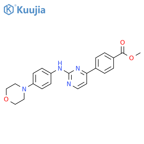 Benzoic acid, 4-[2-[[4-(4-morpholinyl)phenyl]amino]-4-pyrimidinyl]-, methyl ester structure