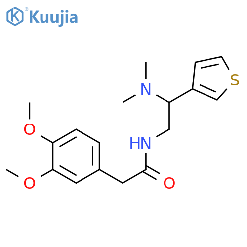 2-(3,4-dimethoxyphenyl)-N-2-(dimethylamino)-2-(thiophen-3-yl)ethylacetamide structure