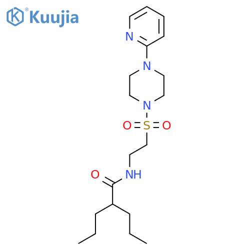 2-propyl-N-(2-{4-(pyridin-2-yl)piperazin-1-ylsulfonyl}ethyl)pentanamide structure