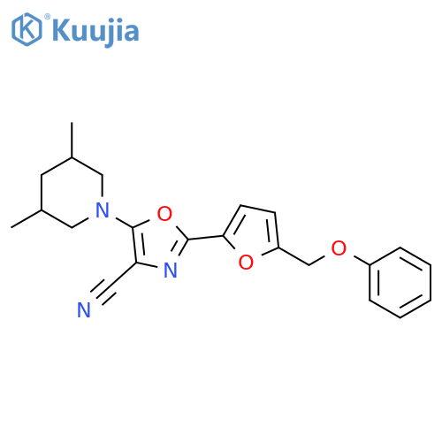 5-(3,5-dimethylpiperidin-1-yl)-2-5-(phenoxymethyl)furan-2-yl-1,3-oxazole-4-carbonitrile structure