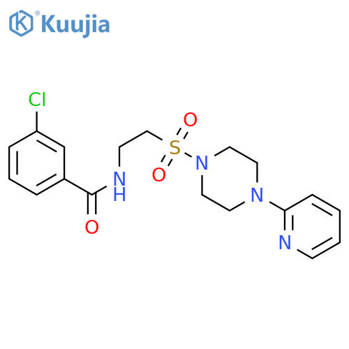 3-chloro-N-(2-{4-(pyridin-2-yl)piperazin-1-ylsulfonyl}ethyl)benzamide structure