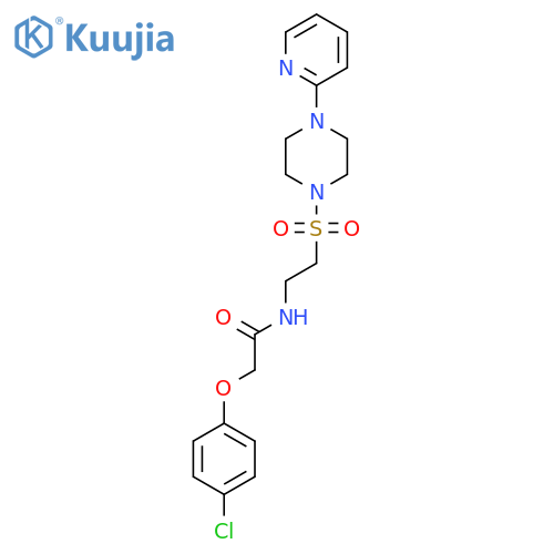 2-(4-chlorophenoxy)-N-(2-{4-(pyridin-2-yl)piperazin-1-ylsulfonyl}ethyl)acetamide structure