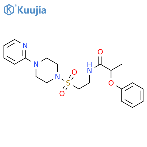 2-phenoxy-N-(2-{4-(pyridin-2-yl)piperazin-1-ylsulfonyl}ethyl)propanamide structure