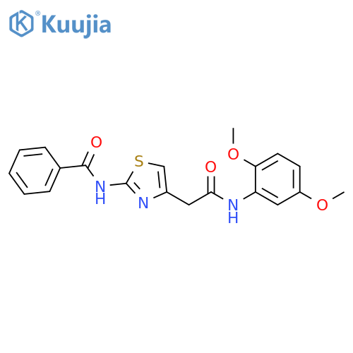 N-(4-{(2,5-dimethoxyphenyl)carbamoylmethyl}-1,3-thiazol-2-yl)benzamide structure