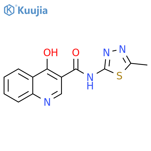 4-hydroxy-N-(5-methyl-1,3,4-thiadiazol-2-yl)quinoline-3-carboxamide structure