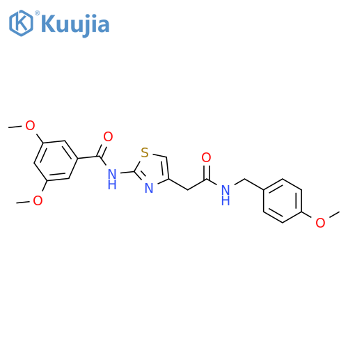 3,5-dimethoxy-N-4-({(4-methoxyphenyl)methylcarbamoyl}methyl)-1,3-thiazol-2-ylbenzamide structure