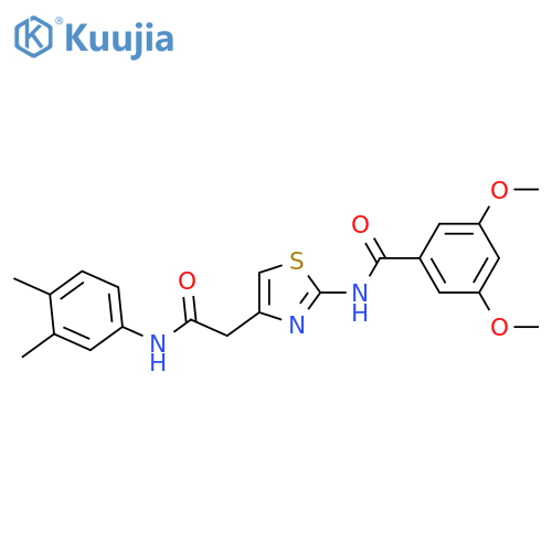 N-(4-{(3,4-dimethylphenyl)carbamoylmethyl}-1,3-thiazol-2-yl)-3,5-dimethoxybenzamide structure