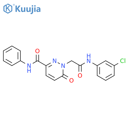 1-{(3-chlorophenyl)carbamoylmethyl}-6-oxo-N-phenyl-1,6-dihydropyridazine-3-carboxamide structure