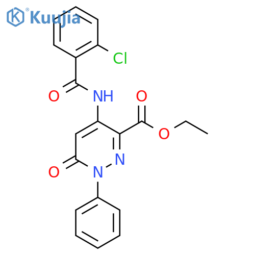 ethyl 4-(2-chlorobenzamido)-6-oxo-1-phenyl-1,6-dihydropyridazine-3-carboxylate structure