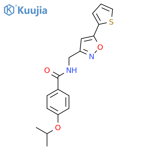4-(propan-2-yloxy)-N-{5-(thiophen-2-yl)-1,2-oxazol-3-ylmethyl}benzamide structure
