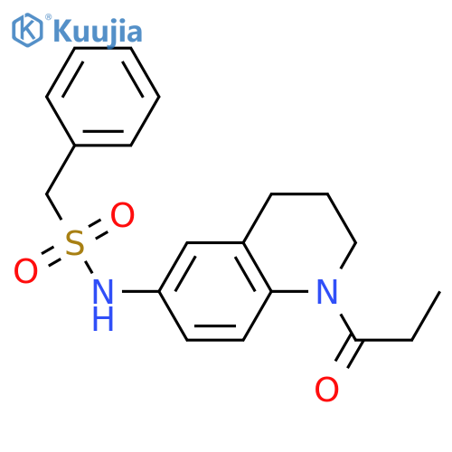 1-phenyl-N-(1-propanoyl-1,2,3,4-tetrahydroquinolin-6-yl)methanesulfonamide structure