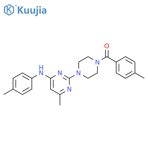 6-methyl-2-4-(4-methylbenzoyl)piperazin-1-yl-N-(4-methylphenyl)pyrimidin-4-amine structure
