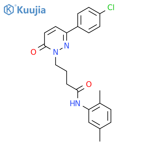 4-3-(4-chlorophenyl)-6-oxo-1,6-dihydropyridazin-1-yl-N-(2,5-dimethylphenyl)butanamide structure