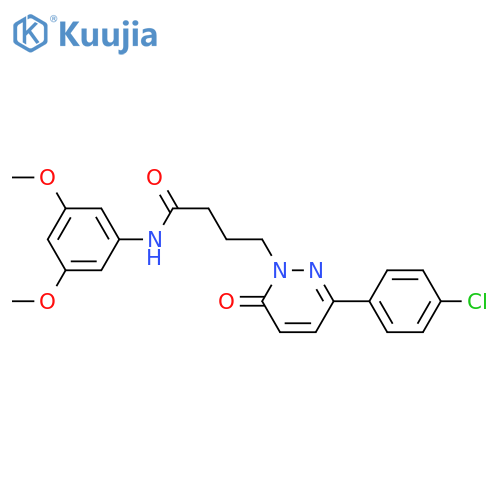 4-3-(4-chlorophenyl)-6-oxo-1,6-dihydropyridazin-1-yl-N-(3,5-dimethoxyphenyl)butanamide structure