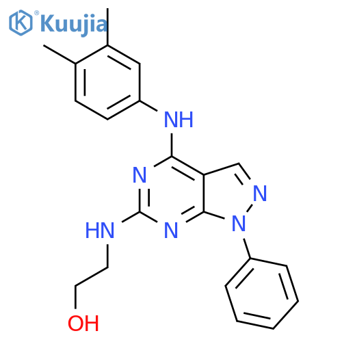 2-({4-(3,4-dimethylphenyl)amino-1-phenyl-1H-pyrazolo3,4-dpyrimidin-6-yl}amino)ethan-1-ol structure