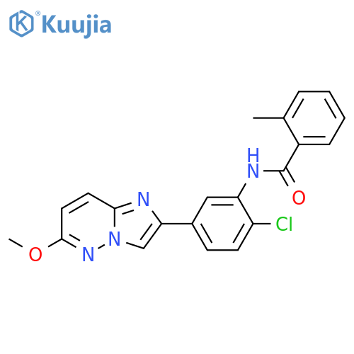 N-(2-chloro-5-{6-methoxyimidazo1,2-bpyridazin-2-yl}phenyl)-2-methylbenzamide structure
