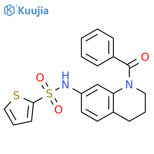 N-(1-benzoyl-1,2,3,4-tetrahydroquinolin-7-yl)thiophene-2-sulfonamide structure