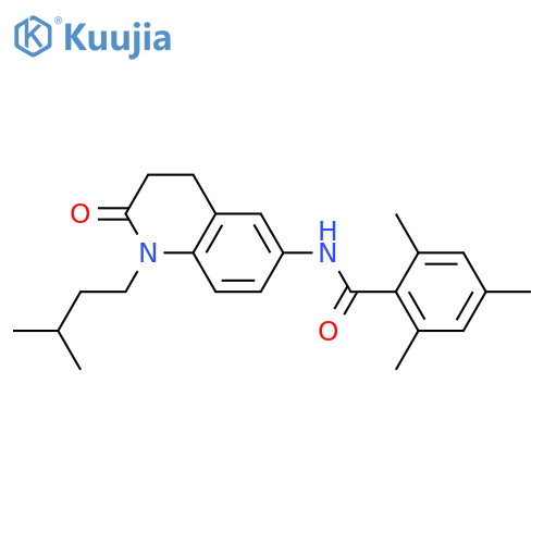 2,4,6-trimethyl-N-1-(3-methylbutyl)-2-oxo-1,2,3,4-tetrahydroquinolin-6-ylbenzamide structure