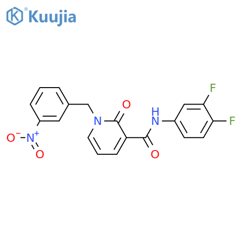 N-(3,4-difluorophenyl)-1-(3-nitrophenyl)methyl-2-oxo-1,2-dihydropyridine-3-carboxamide structure