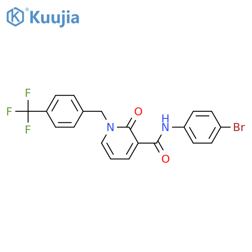 N-(4-bromophenyl)-2-oxo-1-{4-(trifluoromethyl)phenylmethyl}-1,2-dihydropyridine-3-carboxamide structure